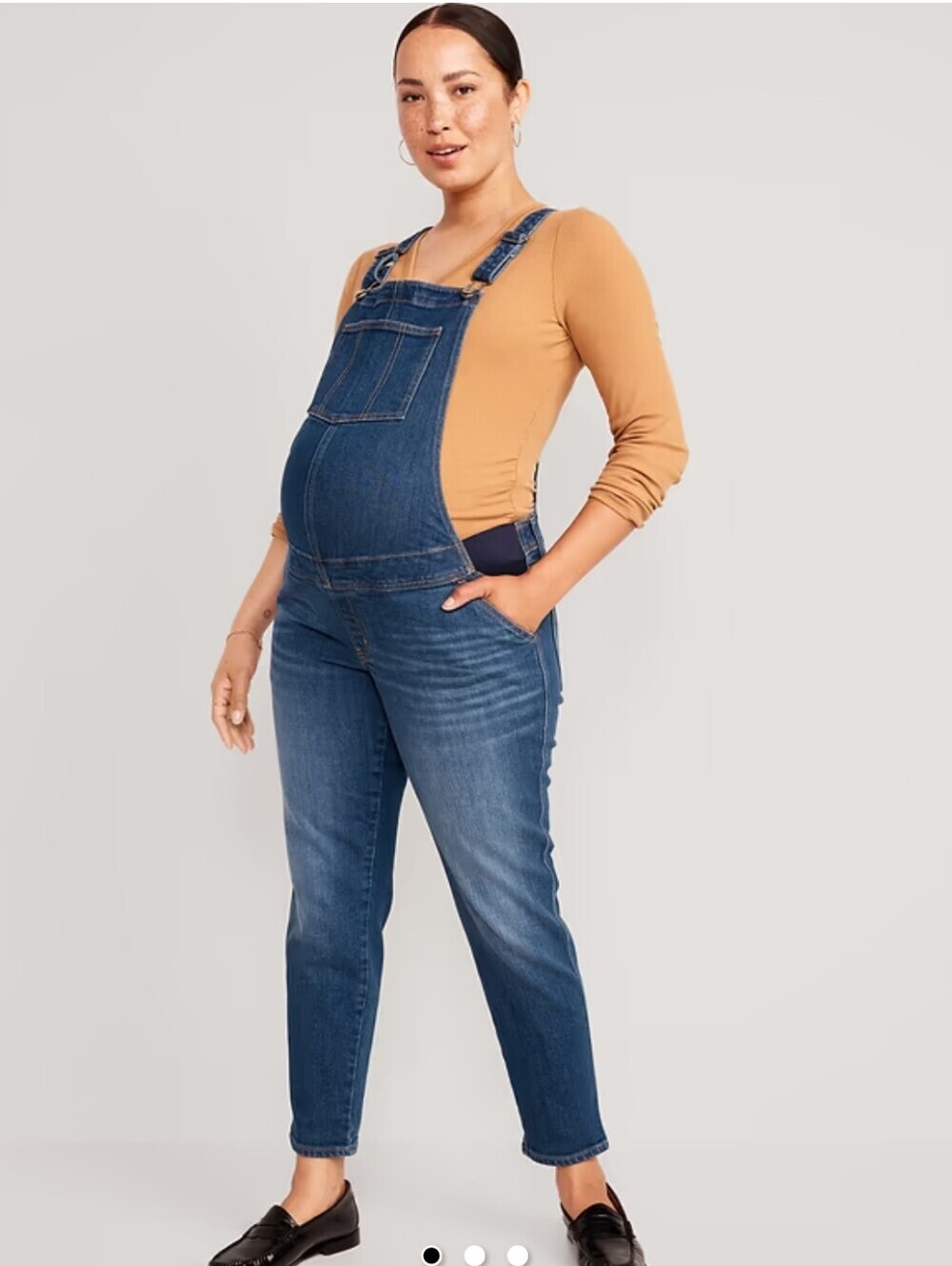 Old Navy Maternity Side-Panel OG Straight Jean Overalls Sz 14